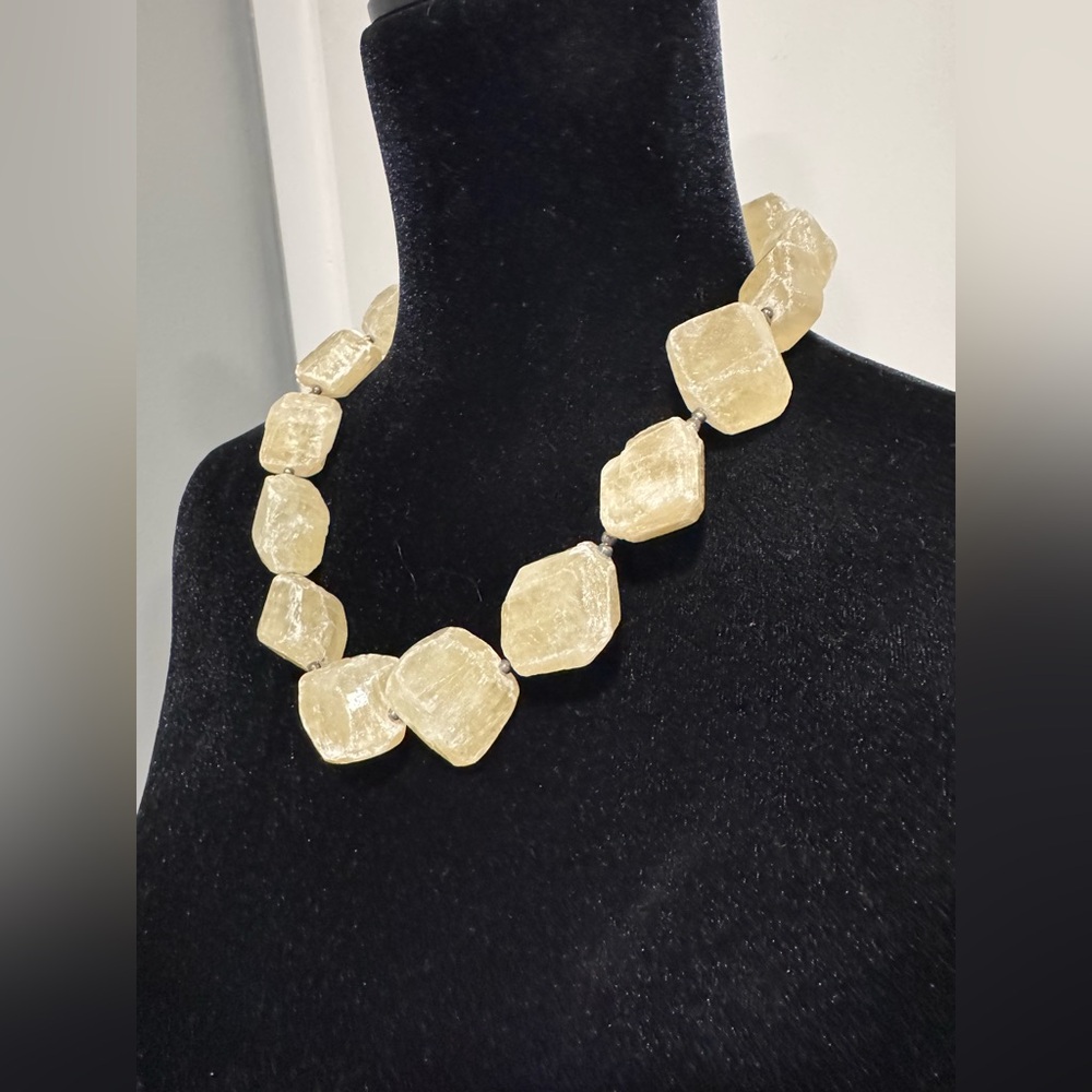 Chunky Citrine Stone Necklace - Picture 2 of 4